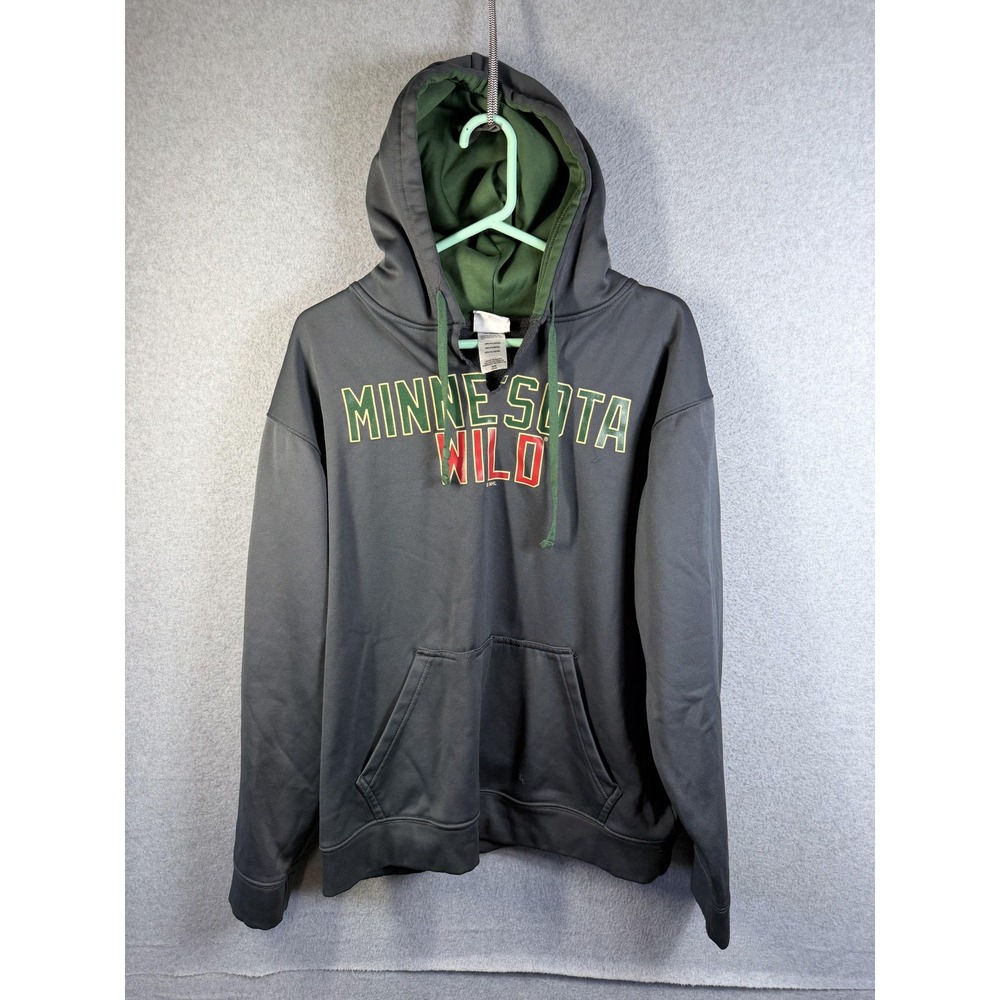 Minnesota Wild Hoodie Sweatshirt Mens Medium Gray NHL Hockey Knights Apparel